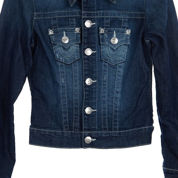 True Religion Denim Jean Trucker Jacket Women's XS - Picture 2 of 10